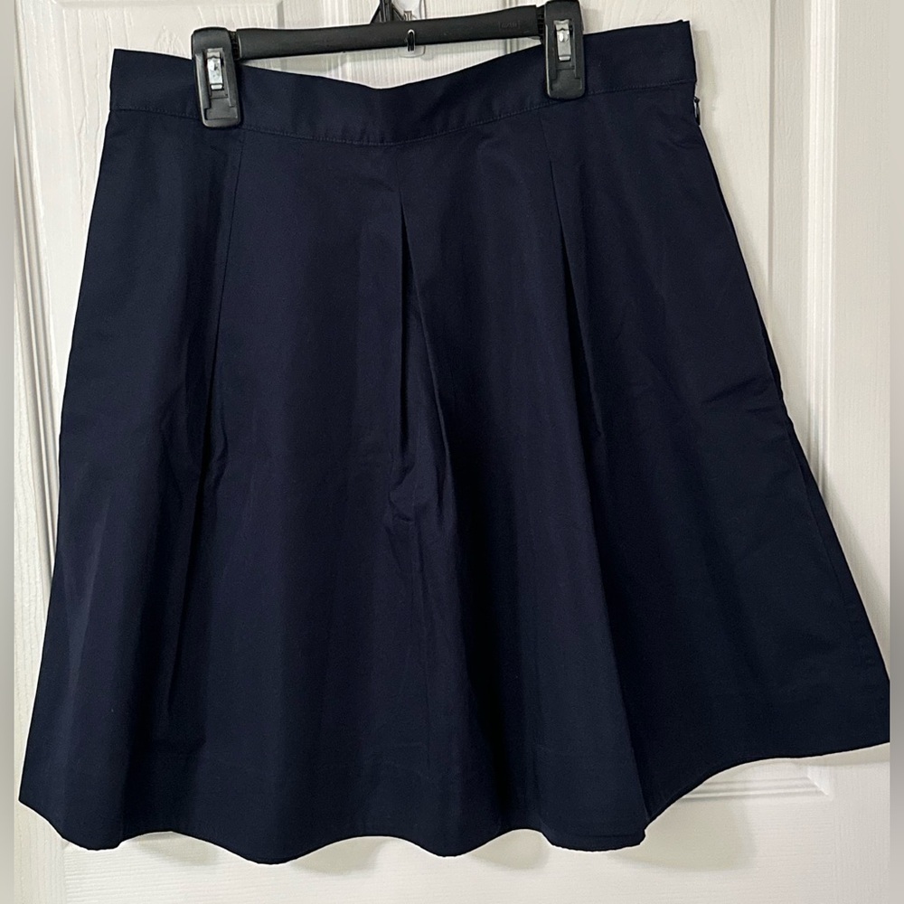 COS Pleated Mini A- Line Skirt Navy Blue Side Zip And Bags Side - Picture 11 of 11